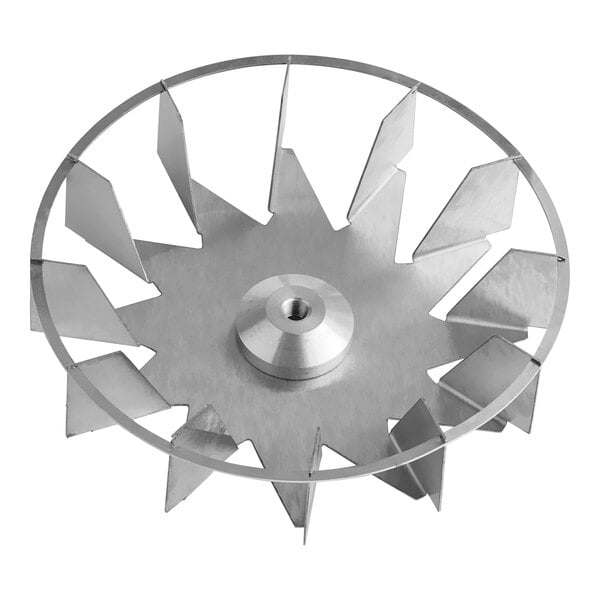 A metal blower motor wheel designed for Cooking Performance Group HSIO-H and HSIO-H-2 ovens.