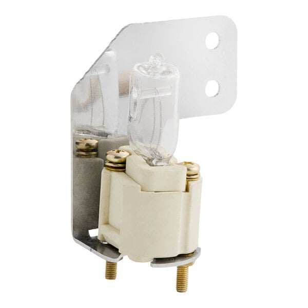 A cavity lamp assembly with a metal mounting bracket and ceramic base, designed for Cooking Performance Group HSIO-H and HSIO-H-2 ovens.