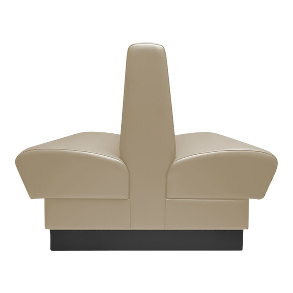 A beige double back booth from QA Group with a black base.