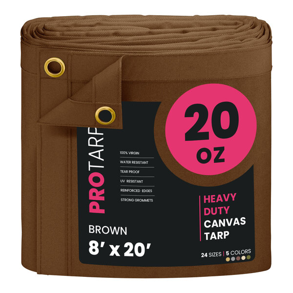 A roll of brown PROTARP canvas tarp.