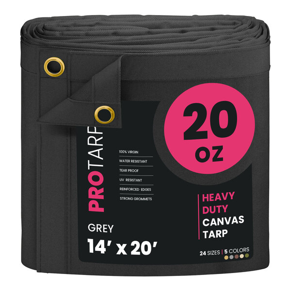 A roll of grey ProTarp heavy duty canvas.