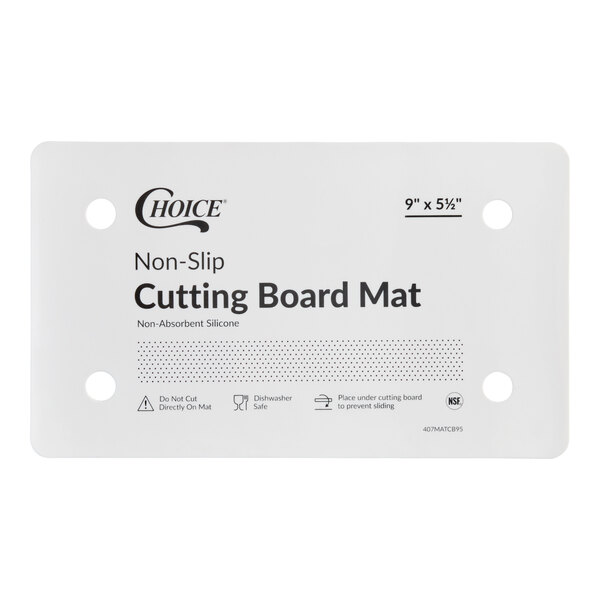 Choice 9" x 5 1/2" Non-Slip Rubber Cutting Board Liner - 2/Case