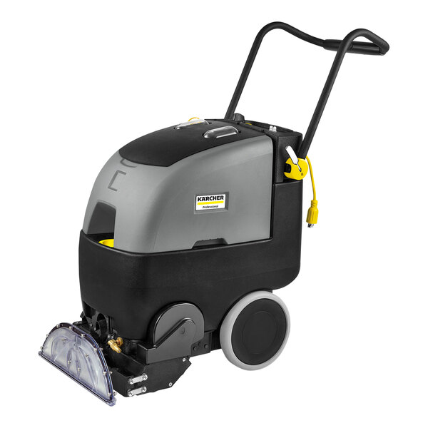A Karcher Admiral walk behind carpet extractor with wheels and a handle.