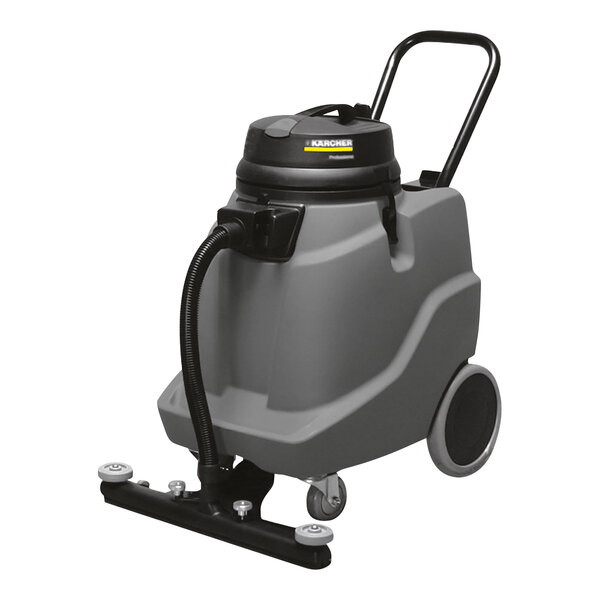 A grey Karcher wet/dry vacuum with a handle.