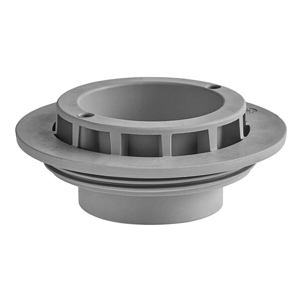 A grey plastic MainStreet Equipment bucket clamping with a circular hole.