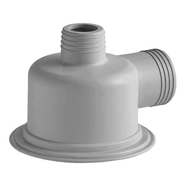 A white plastic pipe with a round base.