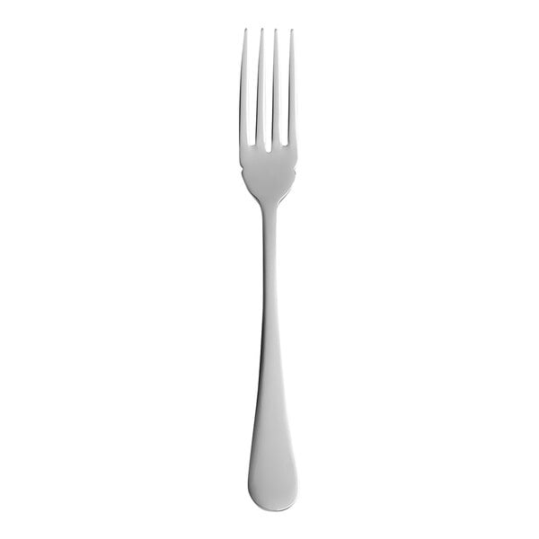 An Abert Matisse stainless steel fish fork with a black handle.