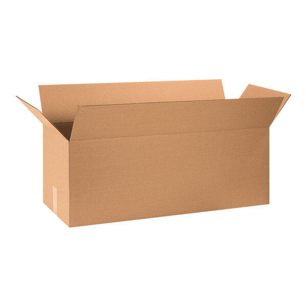 A brown cardboard box with a curved top.