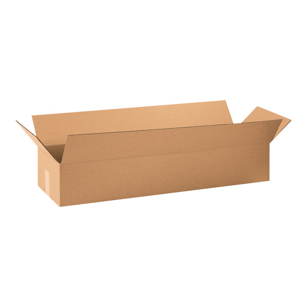 A brown Lavex corrugated shipping box.