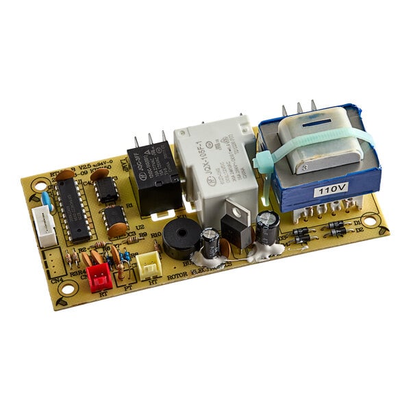 A white Avantco mainboard with a computer chip.