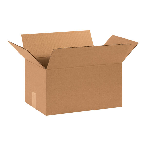 A brown Lavex shipping box with an open lid.