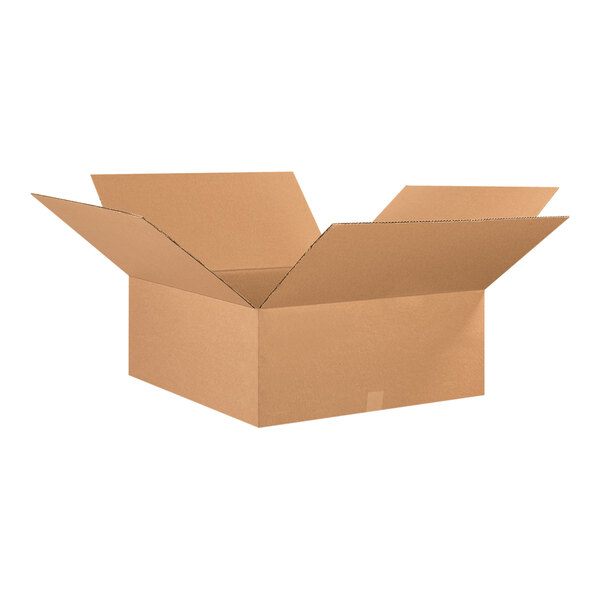 A brown Lavex cardboard box with an open lid.