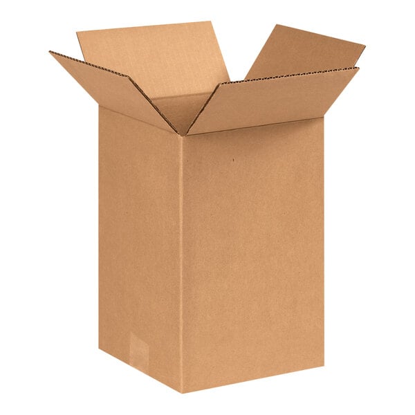 A brown Lavex cardboard box with an open lid.