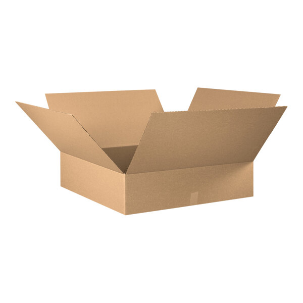 A Kraft cardboard box with an open lid.