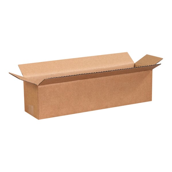 A brown Lavex shipping box with a lid.