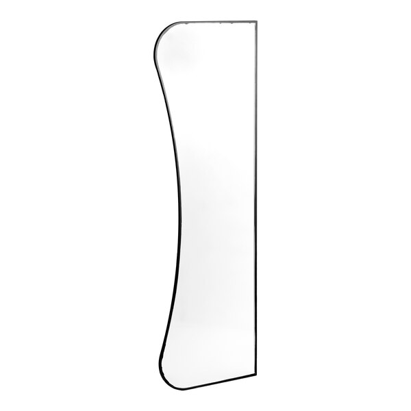 A curved glass side panel with a black border designed for Avantco VAC Series equipment.