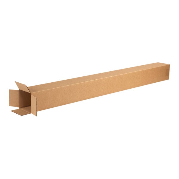 A long rectangular brown cardboard box.