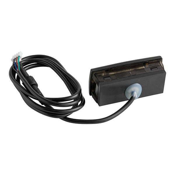 A close-up of a black rectangular Avantco digital controller display with a cable attached.