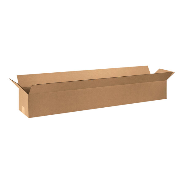 A brown box with an open lid.