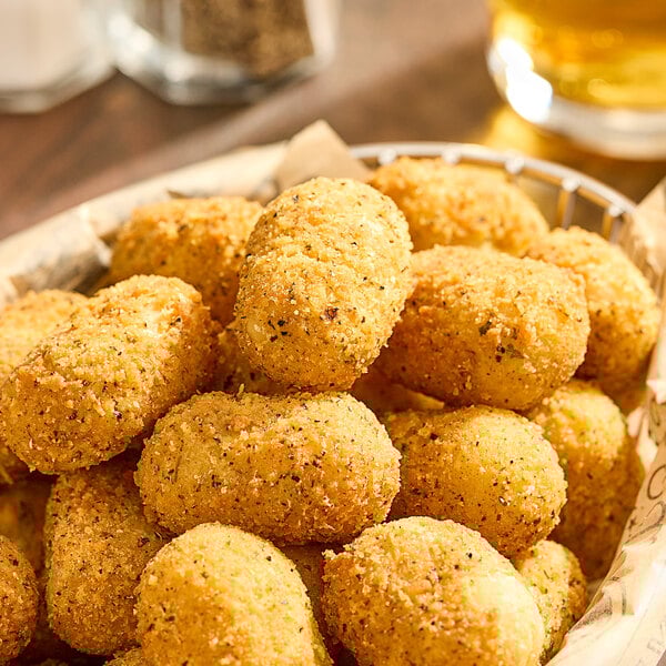 A basket of Imposter Dairy-Free Vegan Jalapeno Bites.