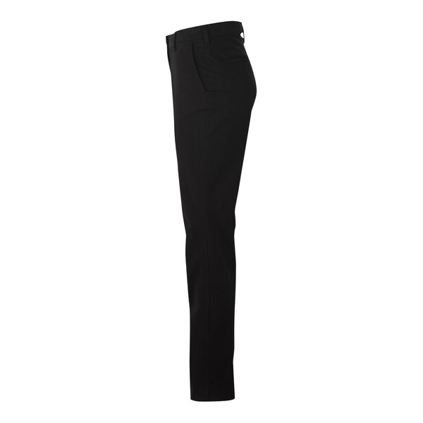 A pair of black Edwards women's performance pants with a buttoned waist.