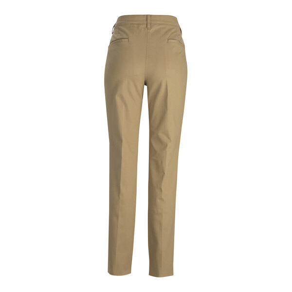 A pair of tan Edwards women's work pants with pockets.