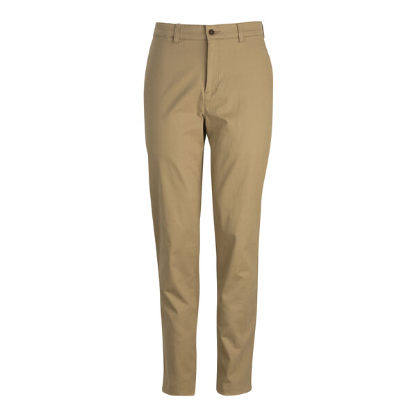 Edwards men's tan performance 4-way stretch pants with buttons and pockets.