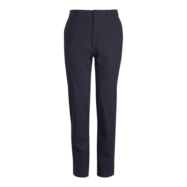 Edwards 2558 Men's Dark Navy Performance 4-Way Stretch Pants with a buttoned waistband.