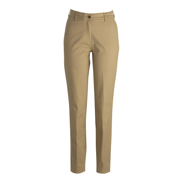 A pair of tan Edwards women's performance pants with buttons and pockets.