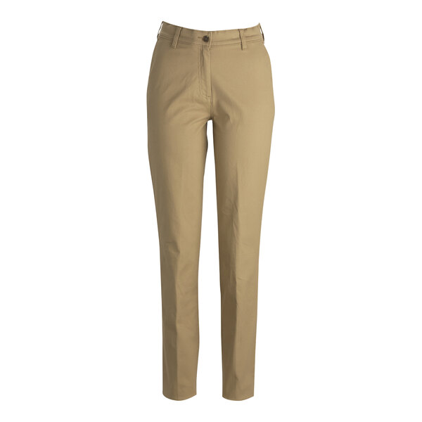 A pair of tan Edwards women's performance pants with buttons and pockets.