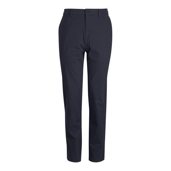 Edwards Men's Dark Navy Performance 4-Way Stretch Pants with a buttoned waistband.