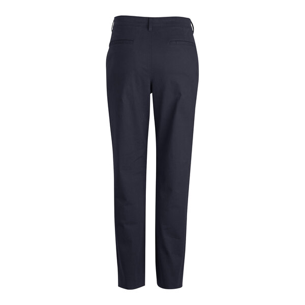 Edwards dark navy performance 4-way stretch pants with a buttoned waistband.