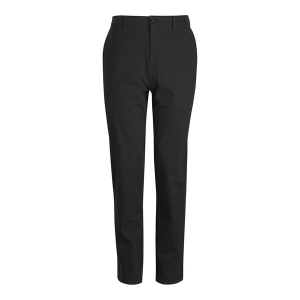 A pair of black Edwards men's performance pants with a buttoned waist.
