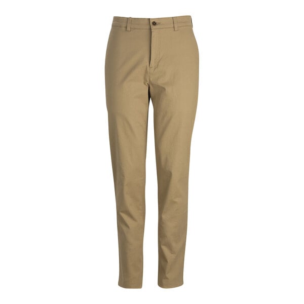 Edwards men's tan performance 4-way stretch pants with buttons and pockets.