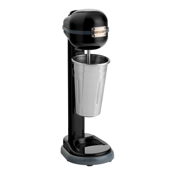 A black and silver AvaMix drink mixer.
