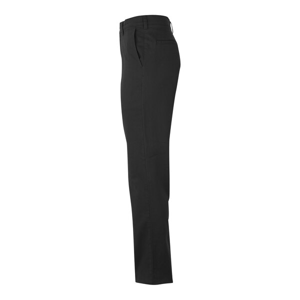 A close up of a pair of black Edwards 4-way stretch pants with a buttoned waist.