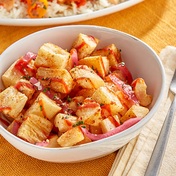 A close up of Goya Yuca in a bowl.