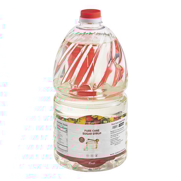 A bottle of Fanale Pure Cane Sugar Concentrated Syrup with a red and white label.