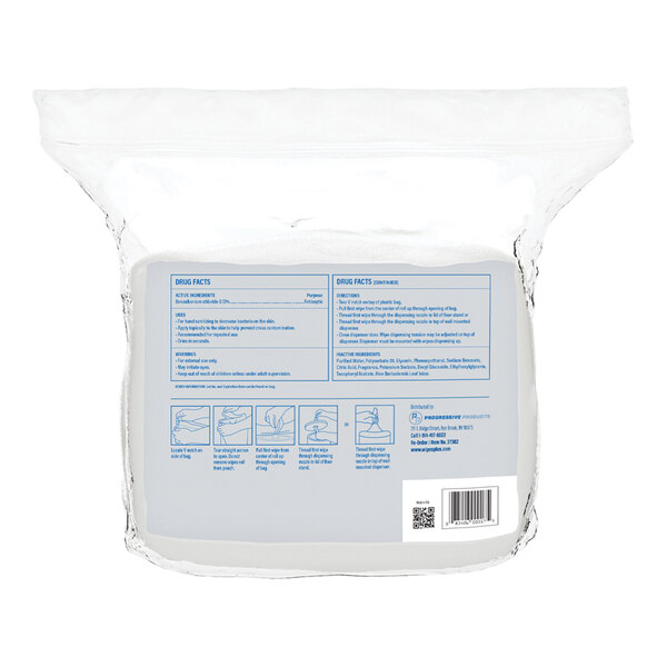 WipesPlus 6" x 8" 800-Count Lemon Scent Alcohol-Free Hand Sanitizing Wipes Refill Bag