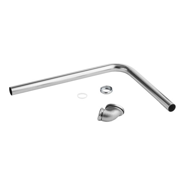 An overflow pipe assembly with a 2-inch drain outlet and accompanying fittings.