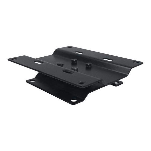 A black metal plate with screws for Coxreels hose reels.