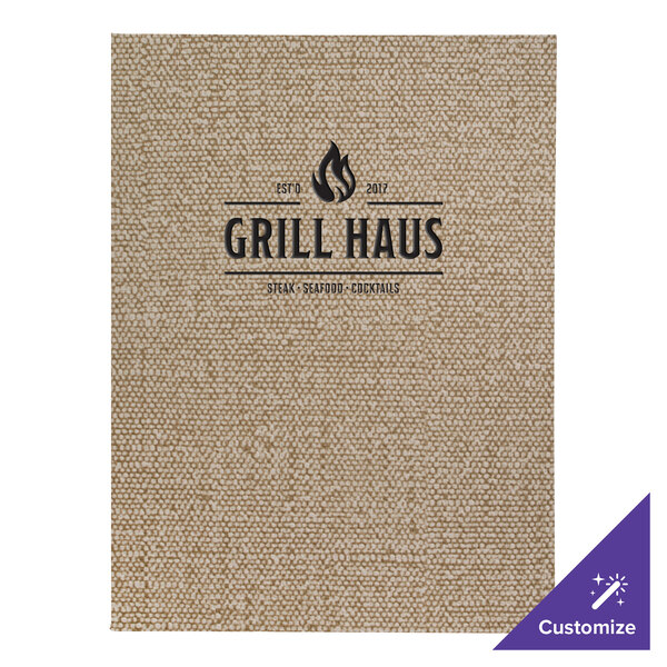 A Milan menu cover with the words "Grill Haus" on it.