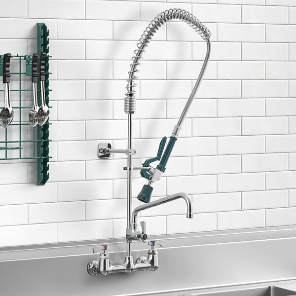 Krowne Royal Series 17-109WL 1.15 GPM Wall-Mount Pre-Rinse Faucet with 8" Centers and 12" Add-On Faucet