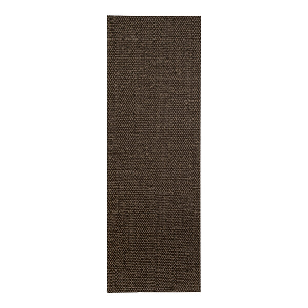 A brown rectangular menu cover with black lines on a white background.