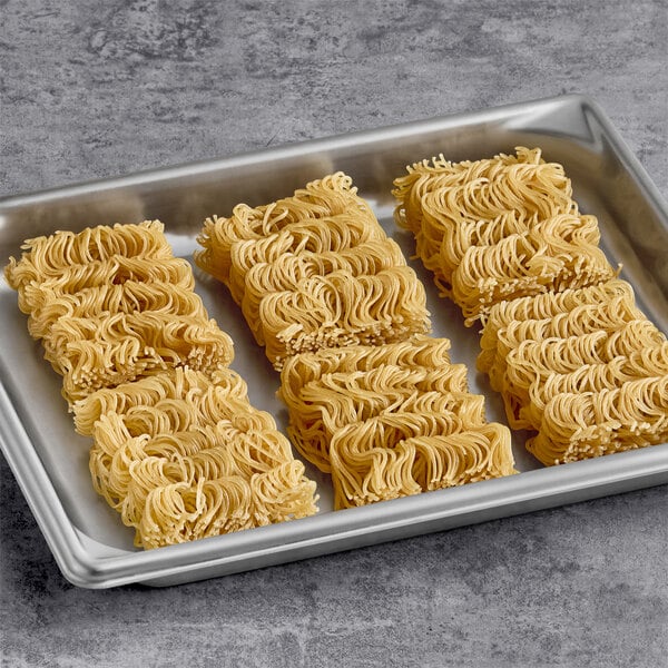 A tray of Lotus Foods Organic Millet and Brown Rice Ramen noodles.