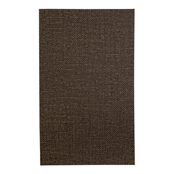A brown rectangular menu cover with a black border.