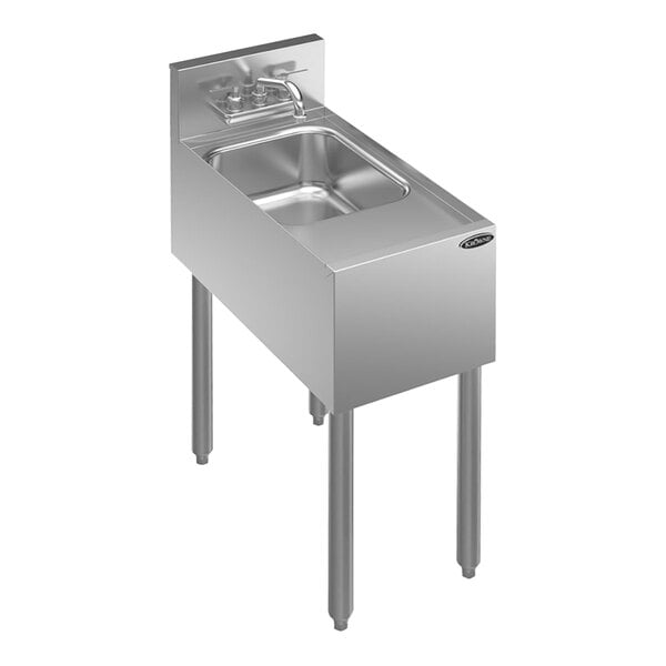 A Krowne Royal Series stainless steel underbar sink with faucet.