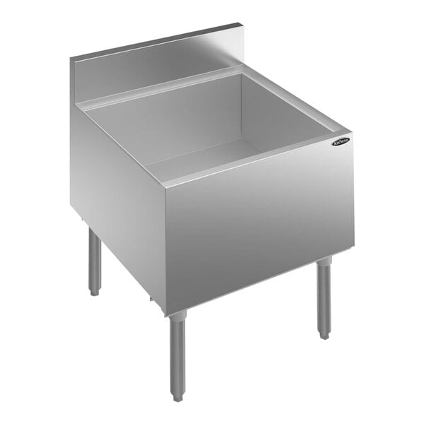 A stainless steel Krowne underbar ice bin with a 10 circuit post-mix cold plate.