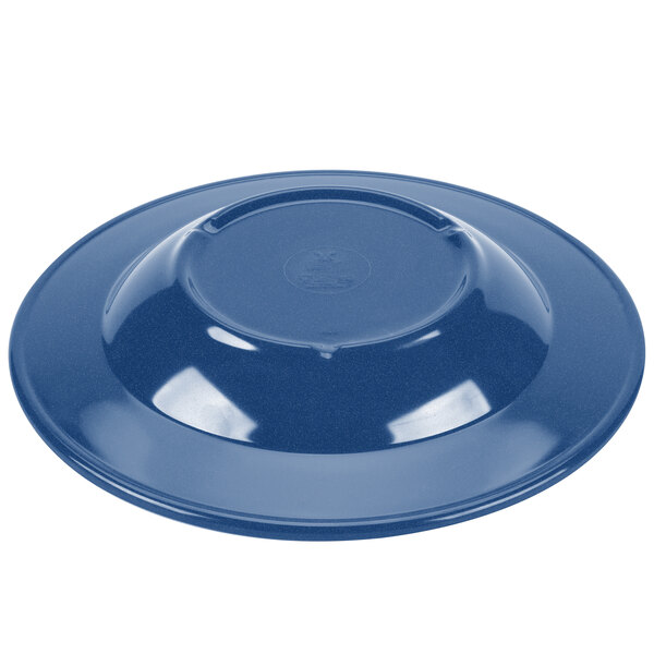 A Texas Blue melamine bowl with a white background.