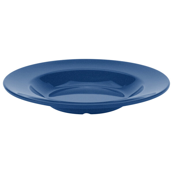 A Texas Blue melamine bowl on a counter.